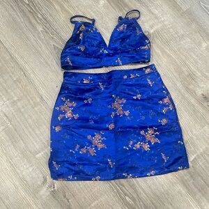 Two piece Chinese style crop top and skirt never worn